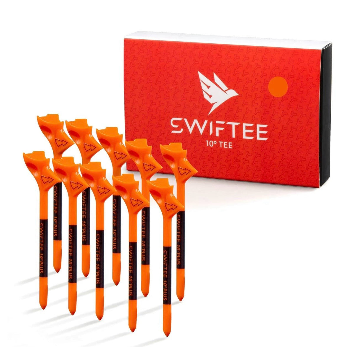 SWIFTEE 10 Pack of Orange Premium 10 Degree 83mm Golf Tees – golf tee from Premium Golf Gifts