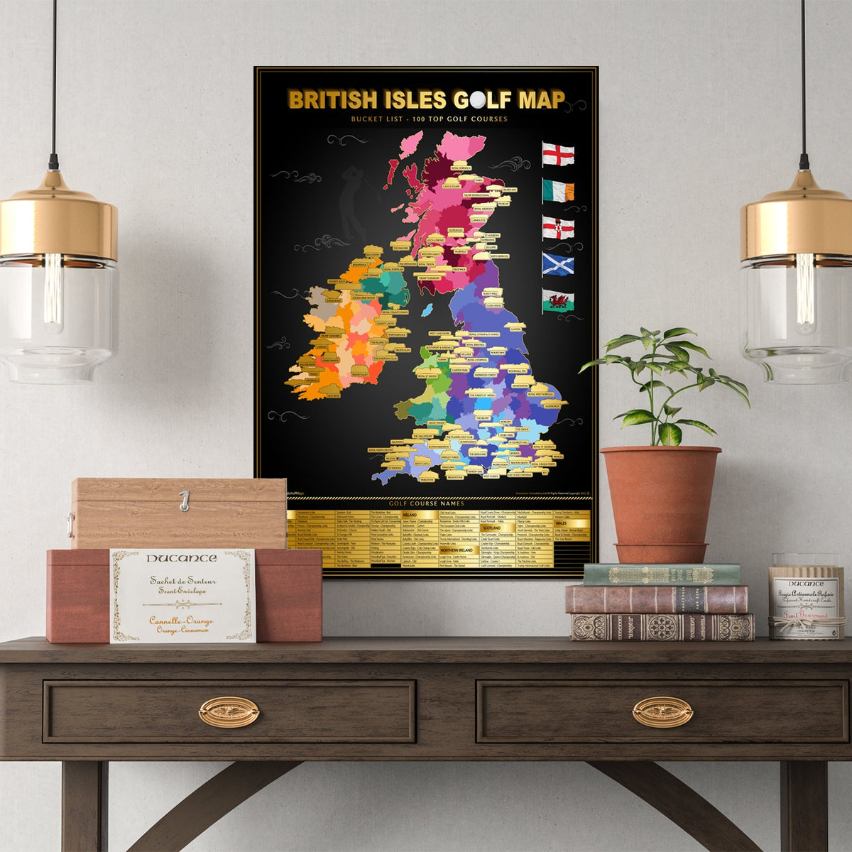 British Isles Top 100 Golf Courses Scratch-Off Map A1