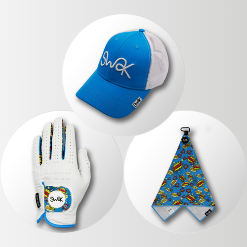 Cartoon-Inspired Hat, Glove & Towel Gift Bundle – golf gift set from Premium Golf Gifts
