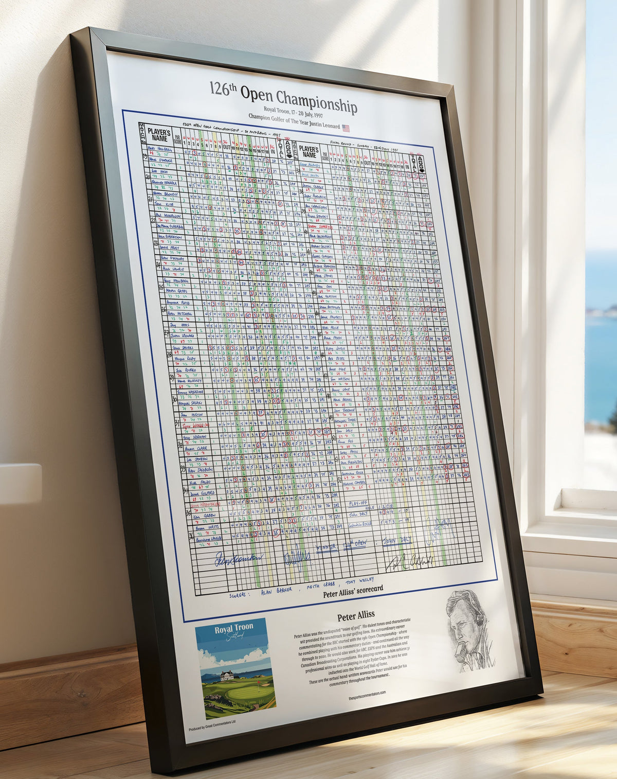 GOLF Leonard wins the Open Championship, Royal Troon, 17-20 July, 1997. Peter Alliss