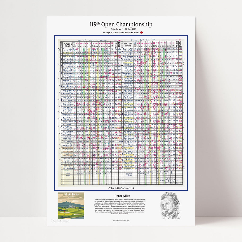 GOLF Nick Faldo wins The Open Championship, St Andrews, 19-22 July, 1990. Peter Alliss