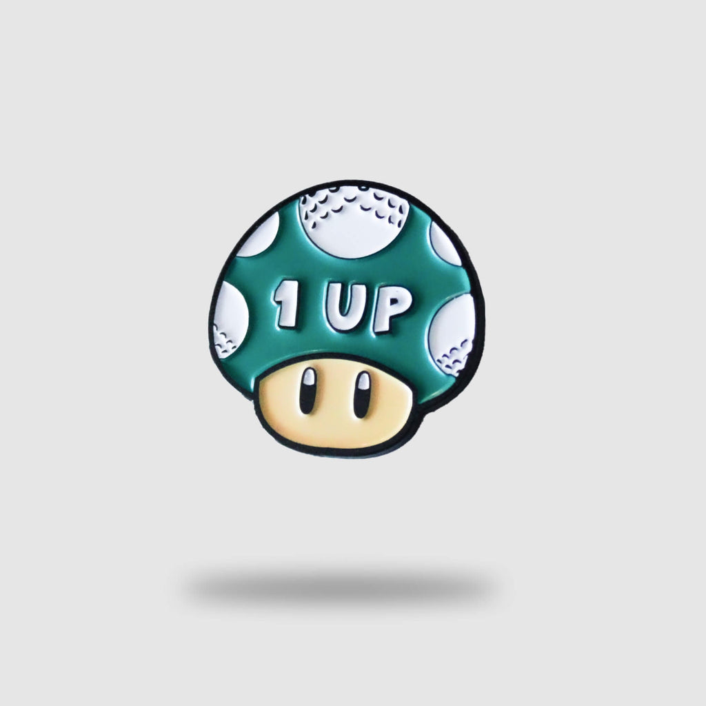 1UP Mushroom Golf Ball Marker – golf ball marker from Premium Golf Gifts