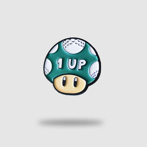 1UP Mushroom Golf Ball Marker – golf ball marker from Premium Golf Gifts