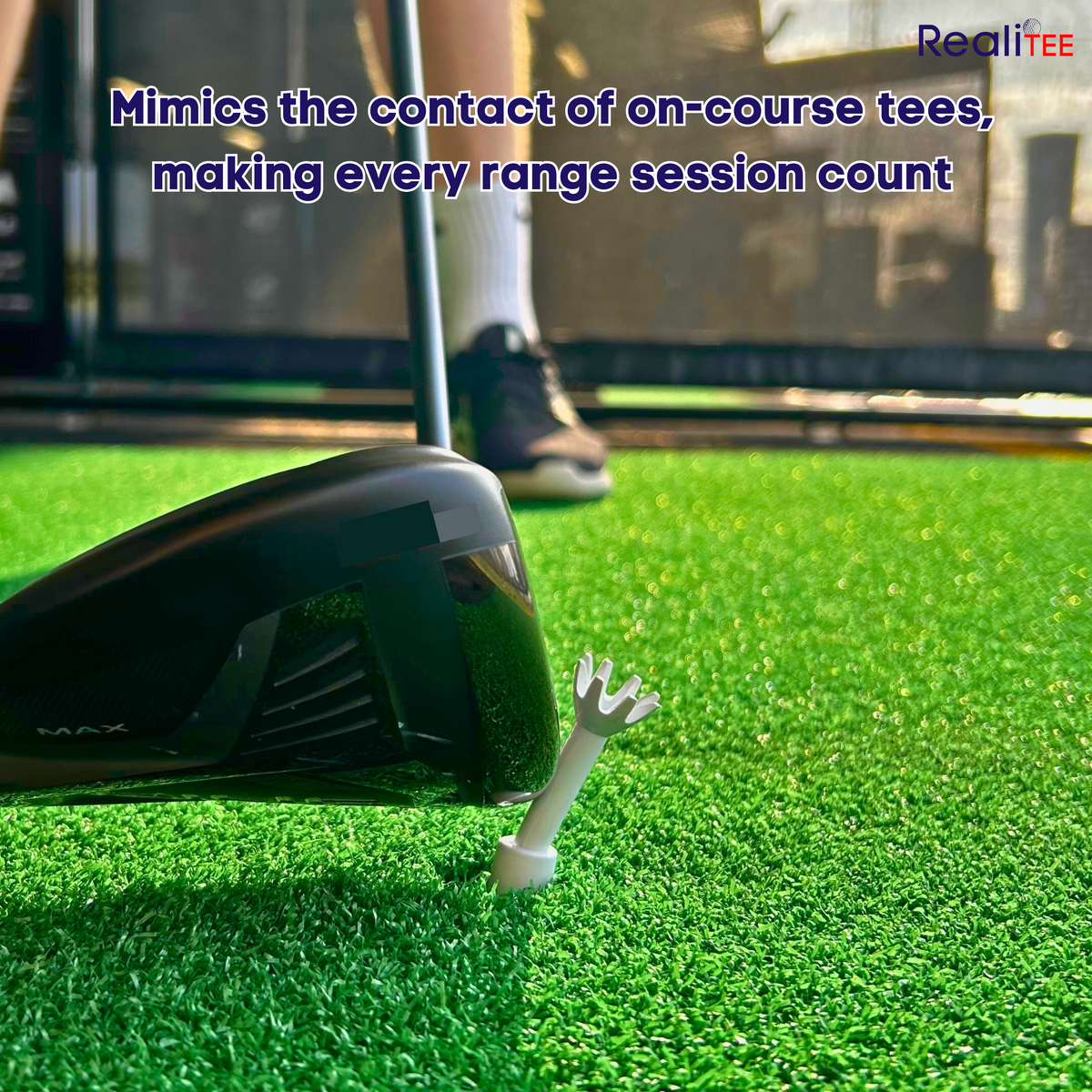 Realitee Adjustable Rubber Driving Range Golf Tee