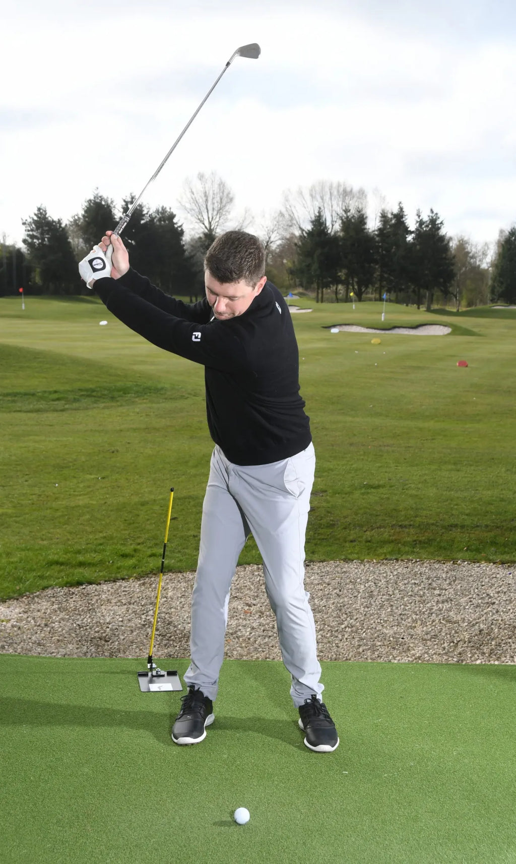 The Swing Plate® Golf Swing Trainer with Alignment Stick