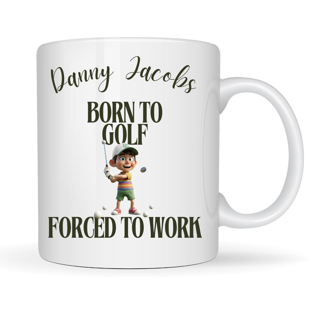 Personalised Born to Golf Forced to Work Mug | Gift for Dad, Uncle