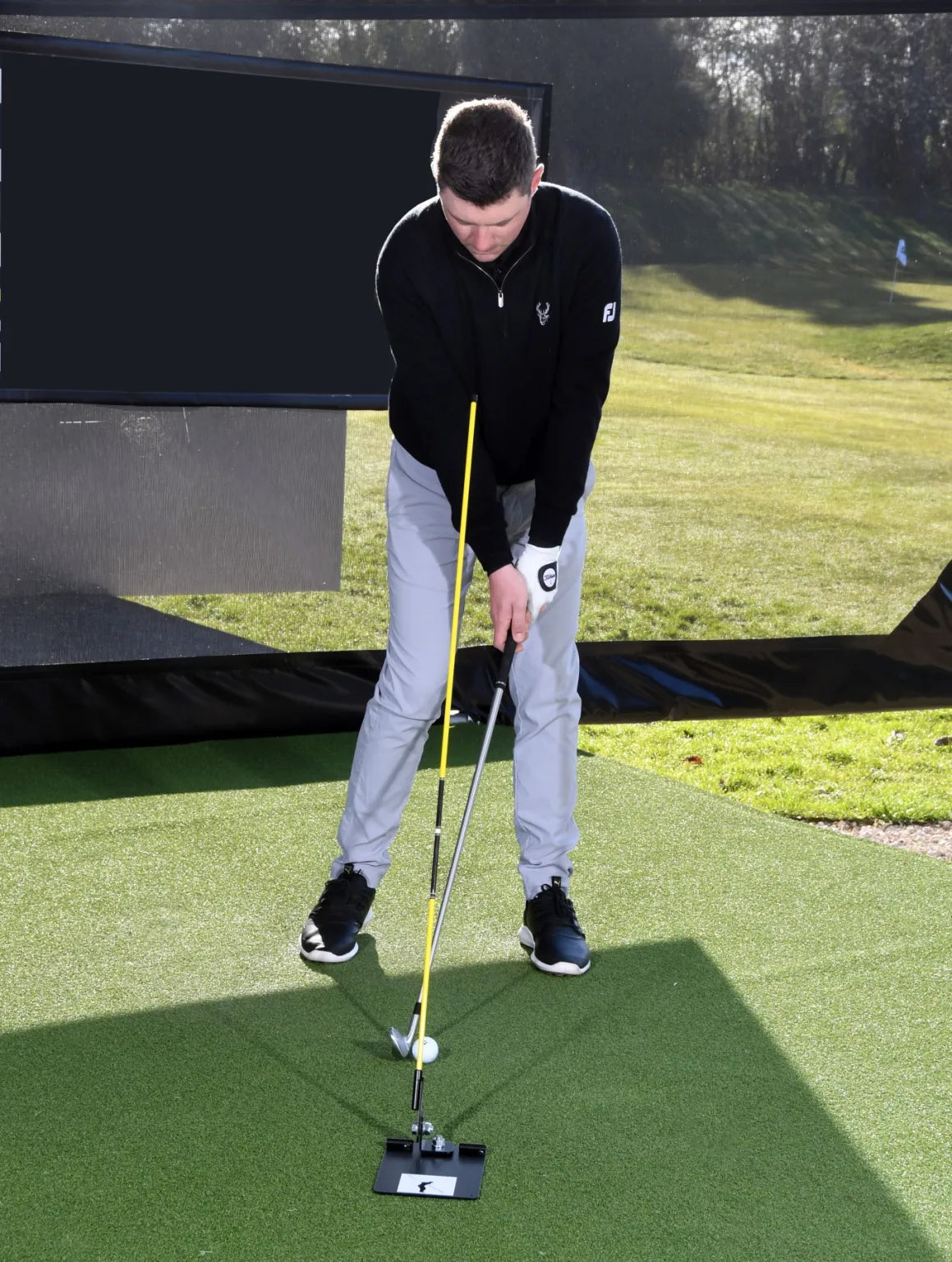 The Swing Plate® Golf Swing Trainer with Alignment Stick
