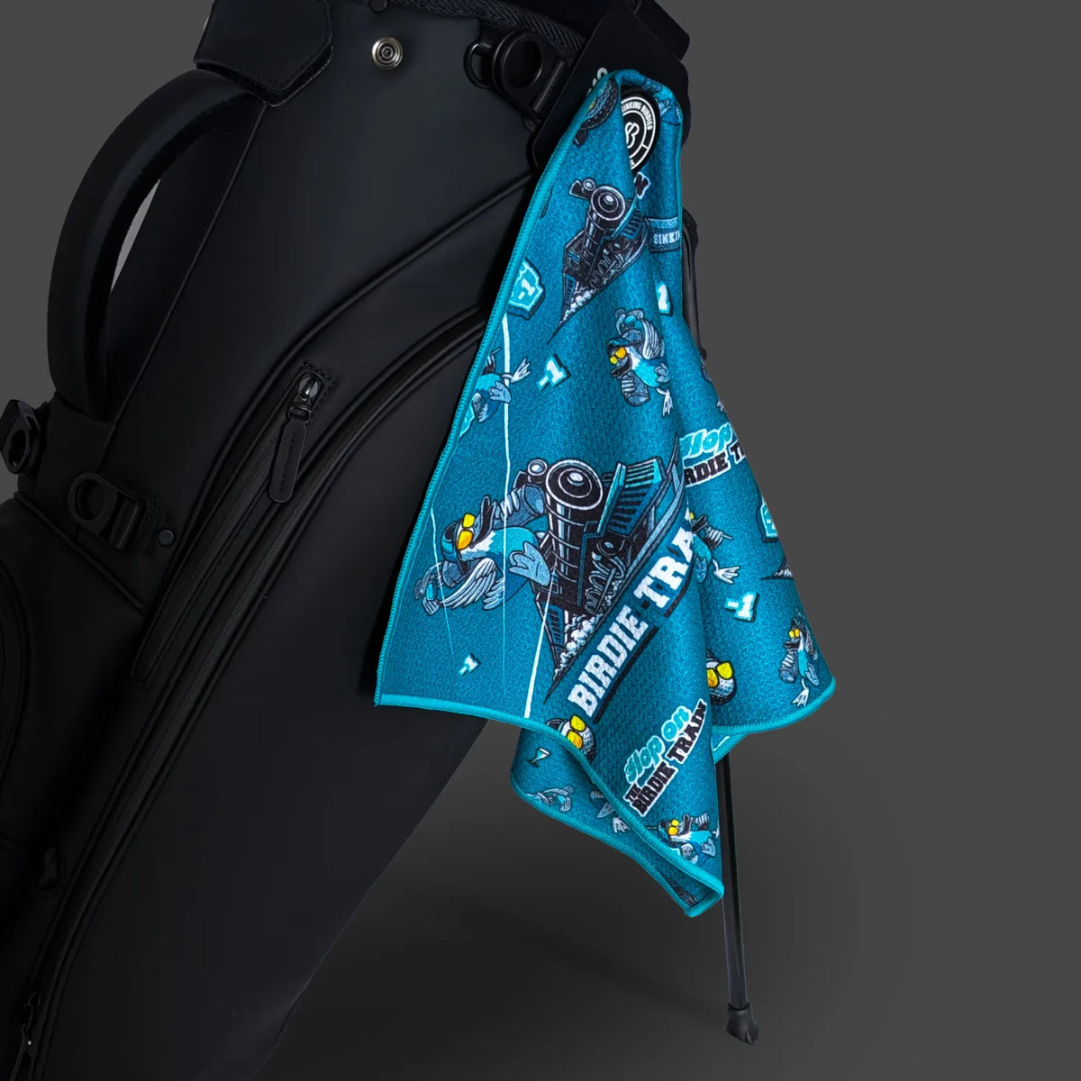 Birdie Train Magnetic Golf Towel – magnetic golf towel from Premium Golf Gifts