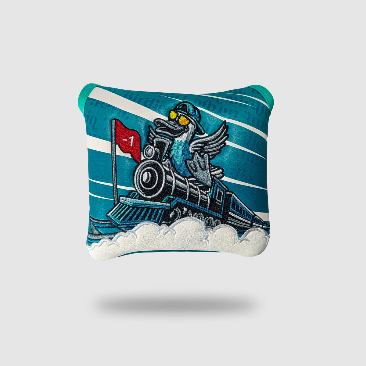 Birdie Train 2.0 Mallet Putter Headcover – embroidered golf club headcover from Premium Golf Gifts