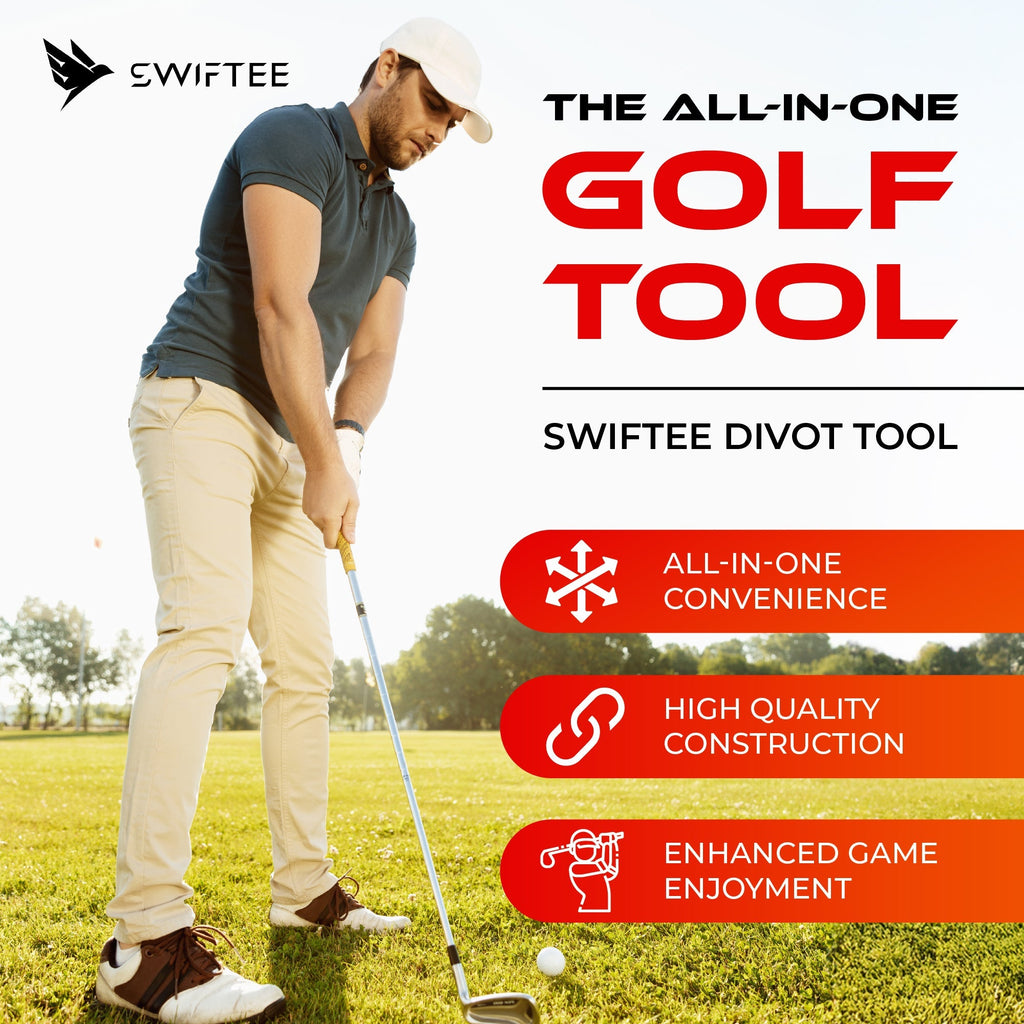 SWIFTEE 7-in-1 Golf Divot Tool – Matte Black, Gift Box Included