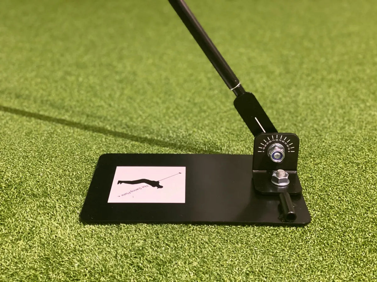 The Swing Plate with Extendable Twist Lock Golf Training Pole
