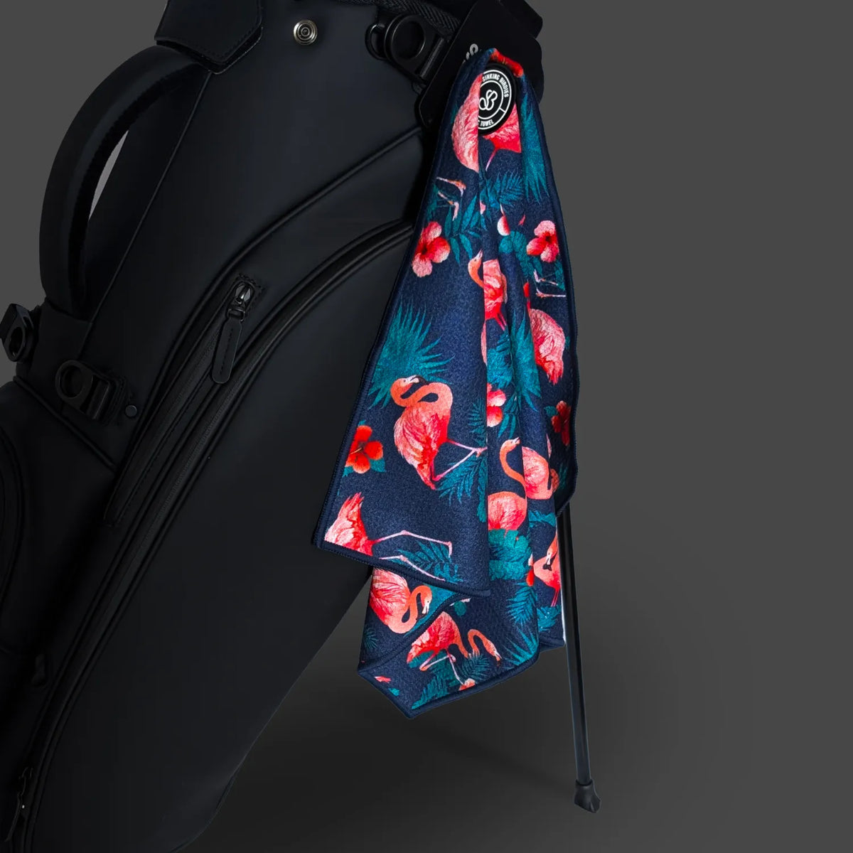 Flamingo Magnetic Golf Towel – magnetic golf towel from Premium Golf Gifts