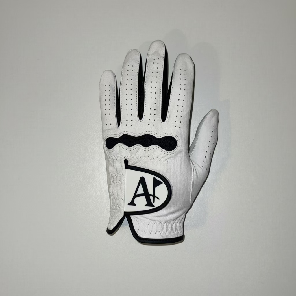 Classic Cabretta Leather Golf Glove – worn on hand from Premium Golf Gifts