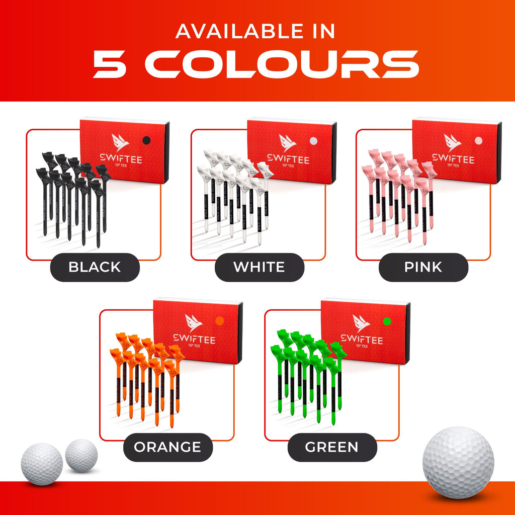 SWIFTEE 10 Pack of Orange Premium 10 Degree 83mm Golf Tees