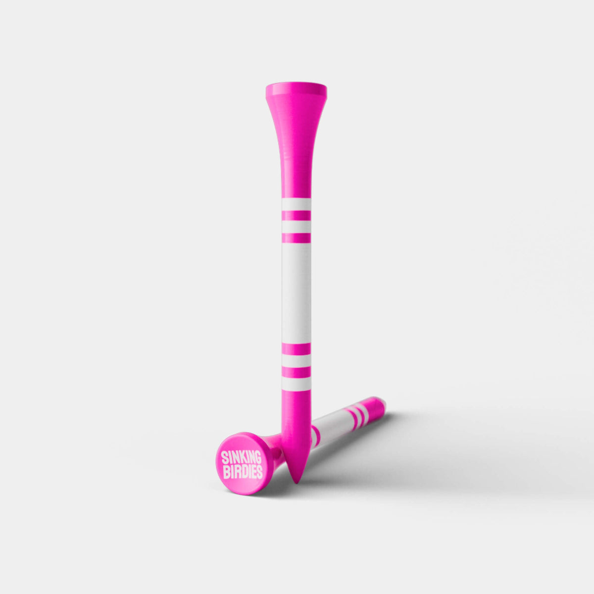 40 Bamboo Golf Tees - Neon Pink/White – golf tee from Premium Golf Gifts