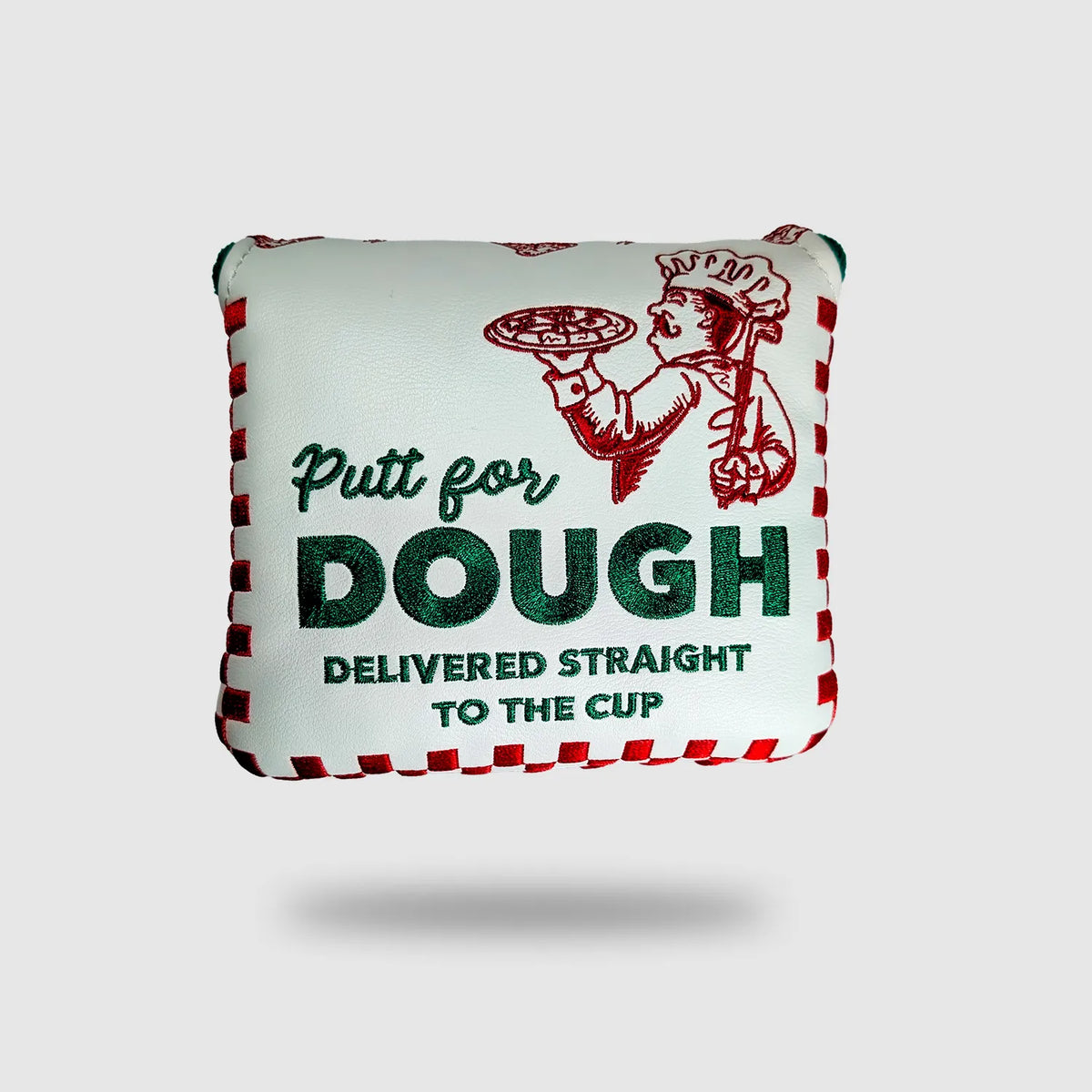 Putt for Dough Mallet Putter Headcover – embroidered golf club headcover from Premium Golf Gifts