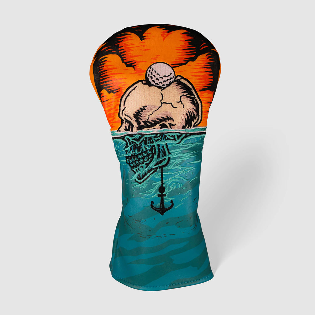 Skull Crusher Driver Headcover – embroidered golf club headcover from Premium Golf Gifts