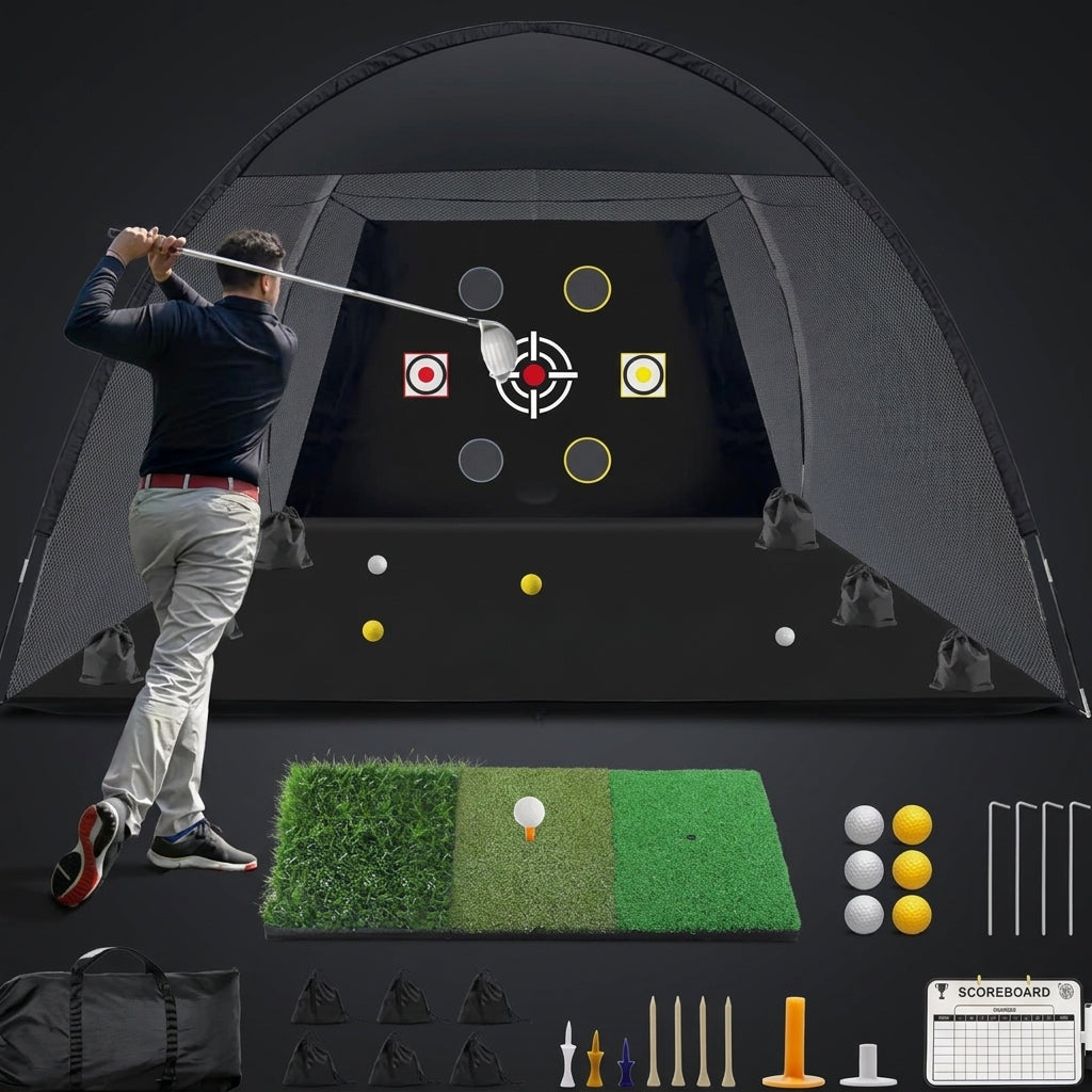 Folding Golf Practice Net with Training Accessories