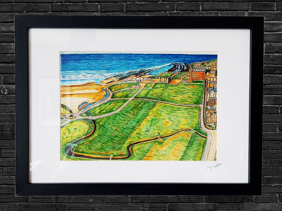 St Andrews Golf Course Aerial View – golf course wall art from Premium Golf Gifts