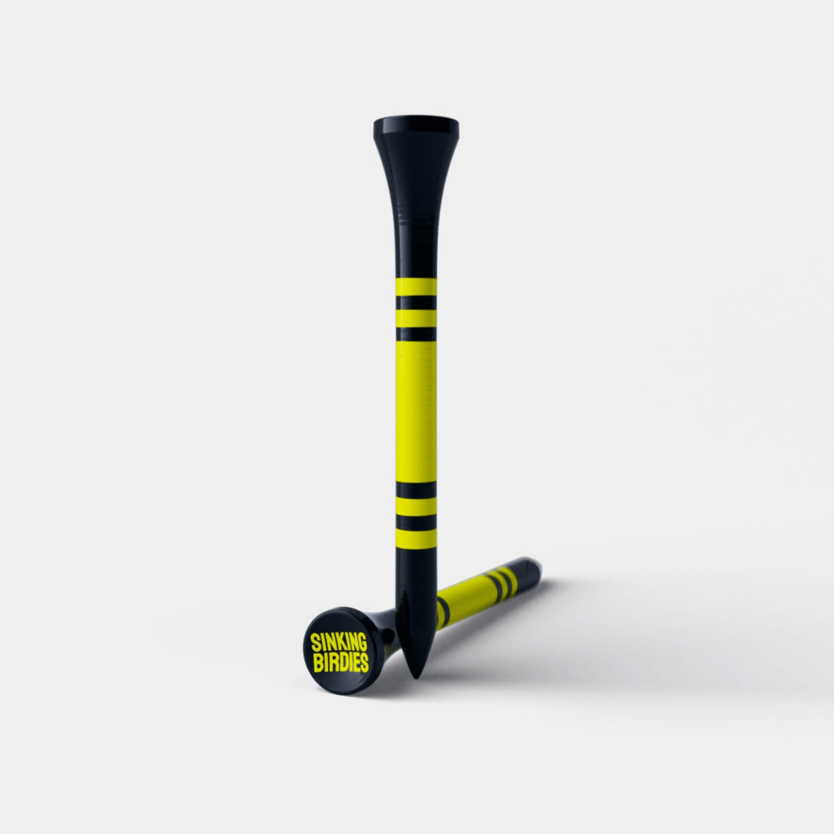 40 Bamboo Golf Tees - Black & Yellow