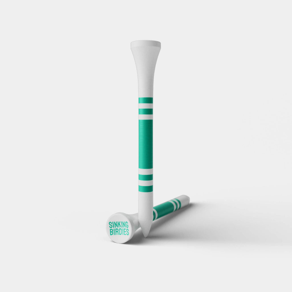 40 Bamboo Golf Tees - White/Green – golf tee from Premium Golf Gifts