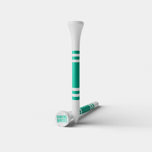 40 Bamboo Golf Tees - White/Green – golf tee from Premium Golf Gifts